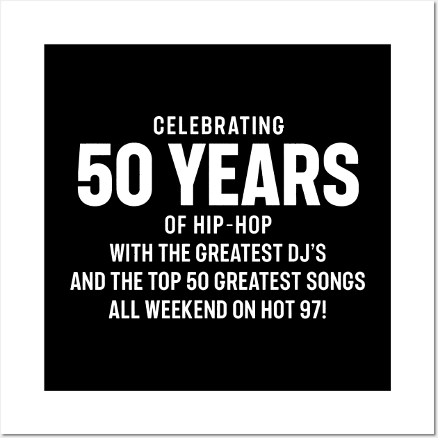 Hip Hop 50 Years // Vintage Style Design Wall Art by Indanafebry